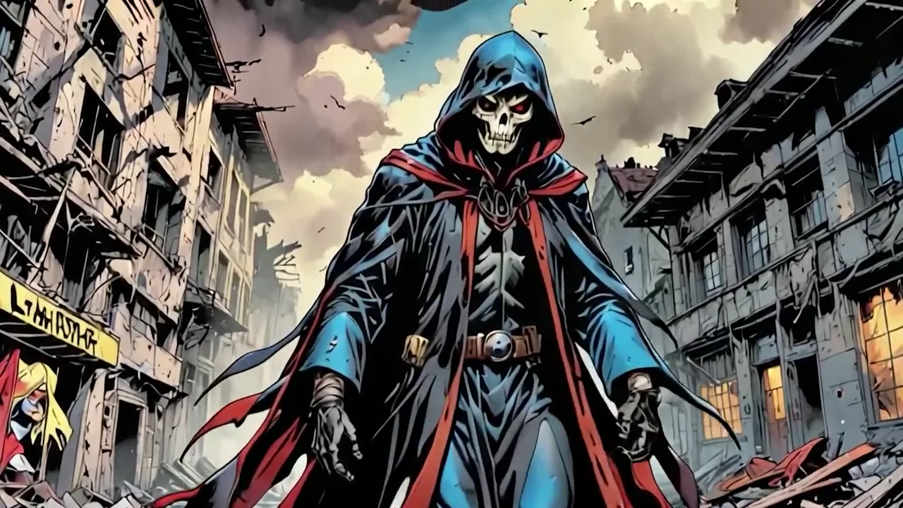 Comic-book frame from the Harbinger trailer